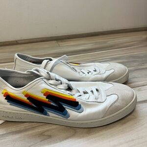 Paul Smith White Loafers with Multicolor Accents